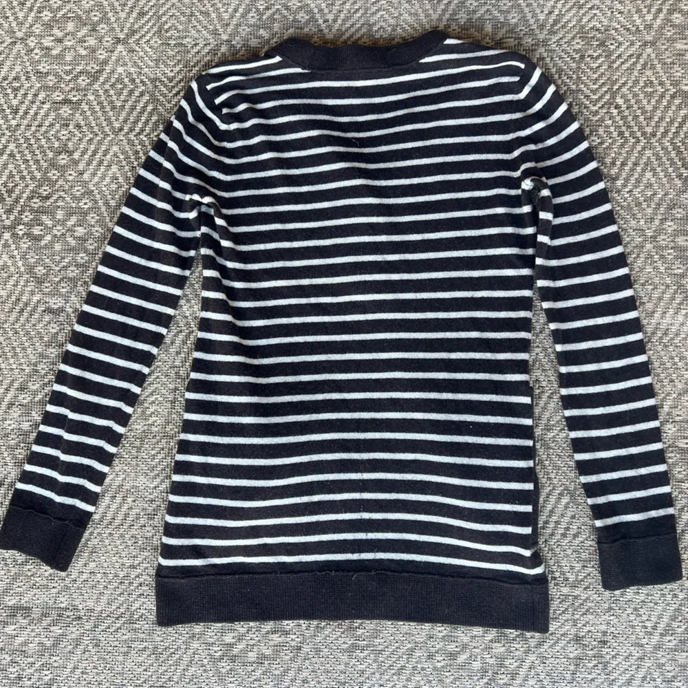 Tory Burch Brown Tan Cream Striped Wool Cashmere Sweater Womens XS‎